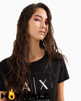 T-Shirt Women Black Armani Exchange Camiseta